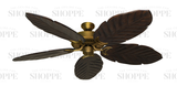 Riviera brushed gold ceiling fan with Arbor 100 dark walnut blades
