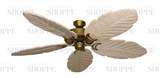 Riviera brushed gold ceiling fan with Arbor 100 whitewash blades