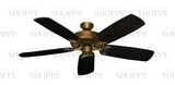 Riviera Brushed Gold Ceiling Fan with Arbor 425 Dark Walnut Blades