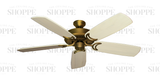 Riviera Brushed Gold Ceiling Fan with Arbor 425 Whitewash Blades