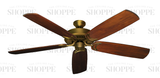 60 inch Riviera DC ceiling fan in brushed gold with Arbor 450 cherry blades