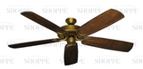 60 inch Riviera DC ceiling fan in brushed gold with Arbor 450 dark walnut blades