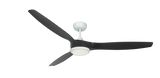 60 inch Solara Smart Ceiling Fan by TroposAir - Pure White Motor Finish and Oil Rubbed Bronze Blades