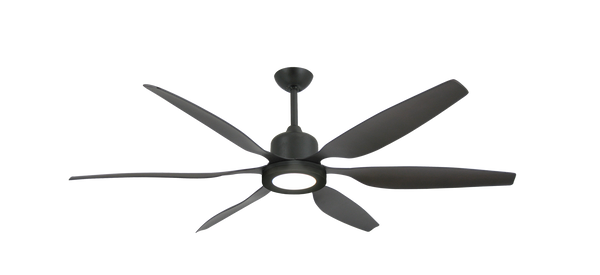 66 inch Titan II Large Ceiling Fan with LED Light by TroposAir - Matte Black