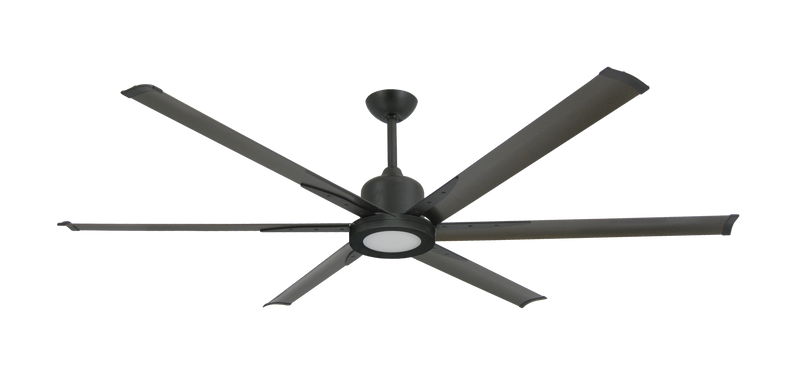 72 inch Titan II Large Ceiling Fan with LED Light by TroposAir - Matte Black