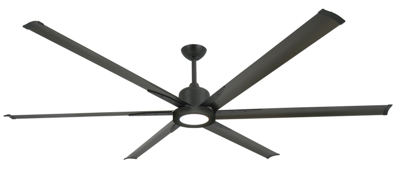 84 inch Titan II Large Ceiling Fan with LED light by TroposAir - Matte Black