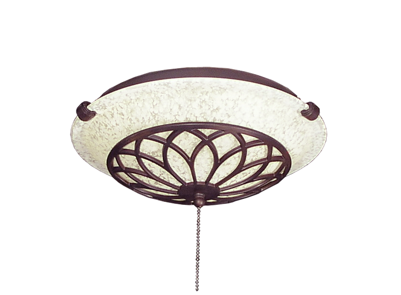 Light 175 - Ornate Oil Rubbed Bronze Glass Bowl Light Ceiling Fan Light