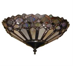 Light 194 - Peacock Glass Bowl Ceiling Fan Light