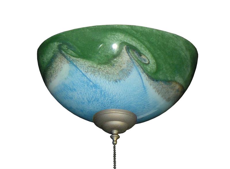 Light 263 - Blue and Green Wave Bowl Ceiling Fan Light