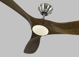52 Maverick LED by Monte Carlo - Brushed Steel with Dark Walnut Blades Close-Up
