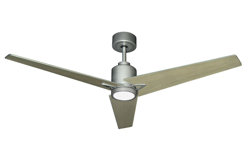 52 inch Reveal Ceiling Fan in Brushed Nickel with Driftwood Blades with LED Light