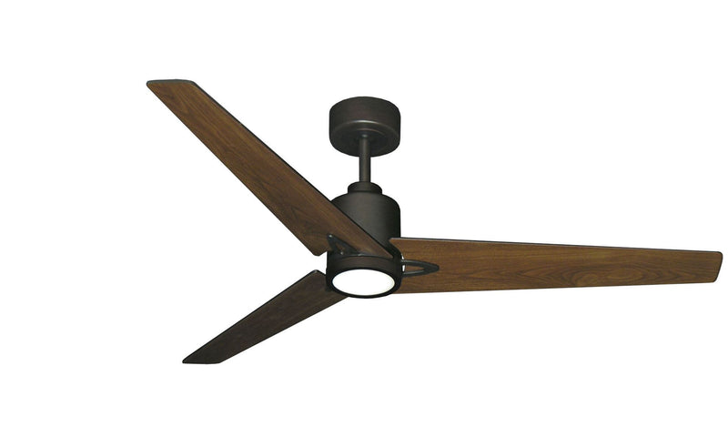 52 inch Reveal Ceiling Fan in Oil Rubbed Bronze Motor Finish and Walnut Blades and LED Light