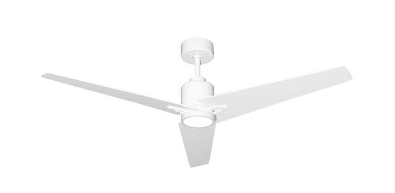 Reveal Ceiling Fan 52" in Pure White by Troposair with LED Light