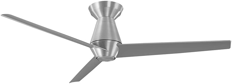 52 inch Slim Flush Ceiling Fan - Brushed Aluminum Finish