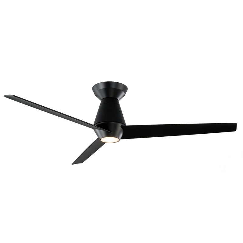 52 inch Slim Flush Ceiling Fan - Matte Black Finish