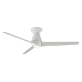 52 inch Slim Flush Ceiling Fan - Matte White Finish