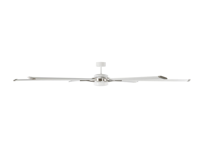96 Loft LED by Monte Carlo - Matte White with Brushed Steel Side View