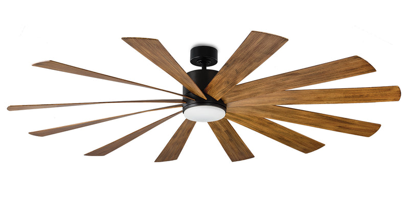 80 inch Windflower Ceiling Fan - Matte Black Finish with light