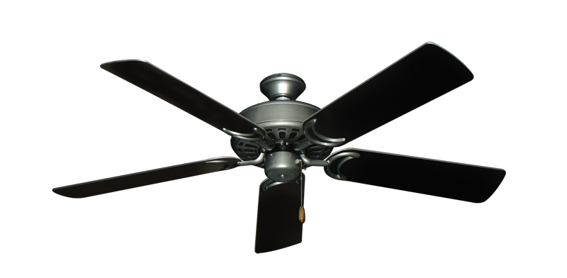 Dixie Belle traditional ceiling fan in Brushed Nickel with 52 inch Black Blades