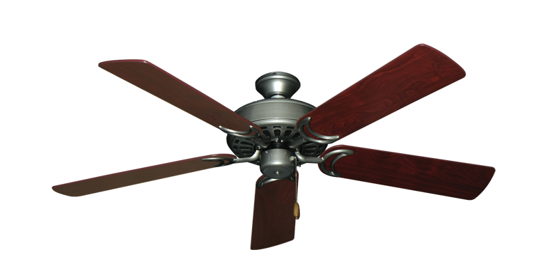Dixie Belle traditional ceiling fan in Brushed Nickel with 52 inch Cherrywood Blades