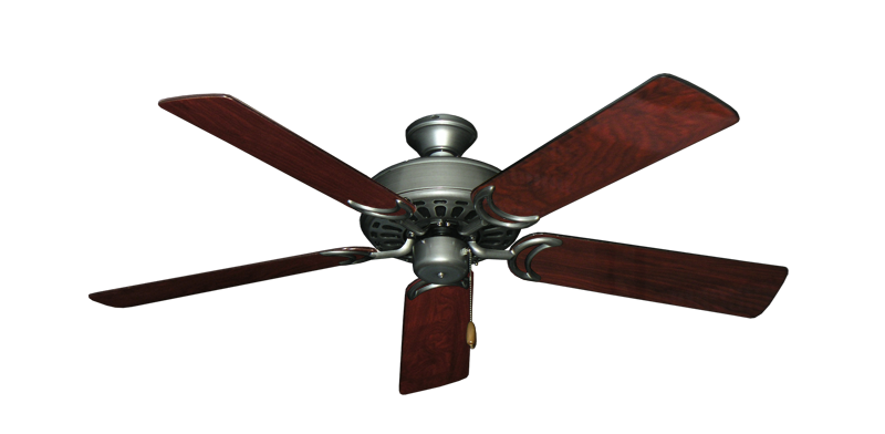 Dixie Belle traditional ceiling fan in Brushed Nickel with 52 inch Cherrywood Gloss Blades