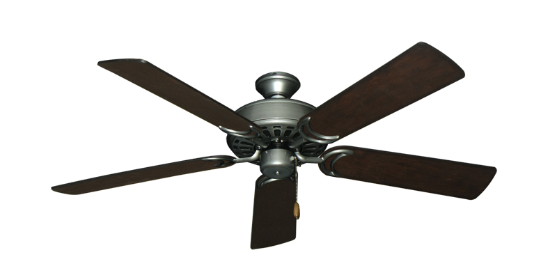Dixie Belle traditional ceiling fan in Brushed Nickel with 52 inch Distressed Walnut Blades