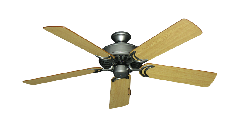 Dixie Belle traditional ceiling fan in Brushed Nickel with 52 inch Honey Oak Matte Blades