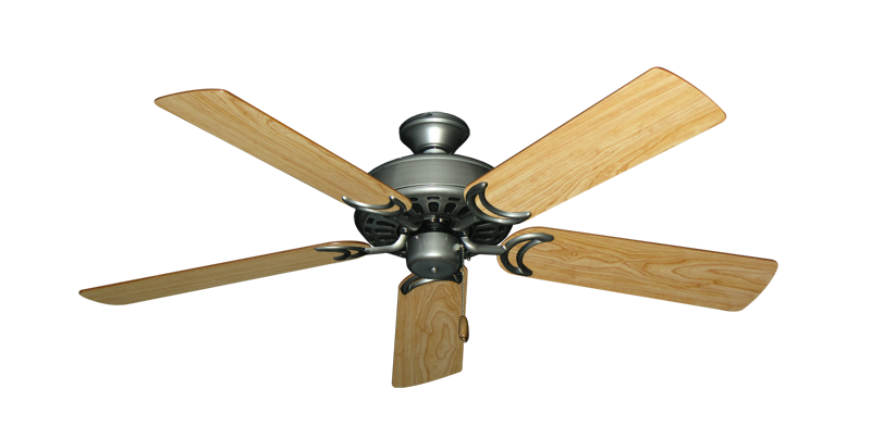 Dixie Belle traditional ceiling fan in Brushed Nickel with 52 inch Maple Matte Blades