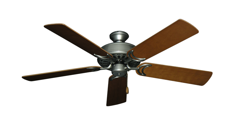 Dixie Belle traditional ceiling fan in Brushed Nickel with 52 inch Natural Cherry Blades