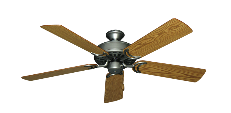 Dixie Belle traditional ceiling fan in Brushed Nickel with 52 inch Oak Matte Blades