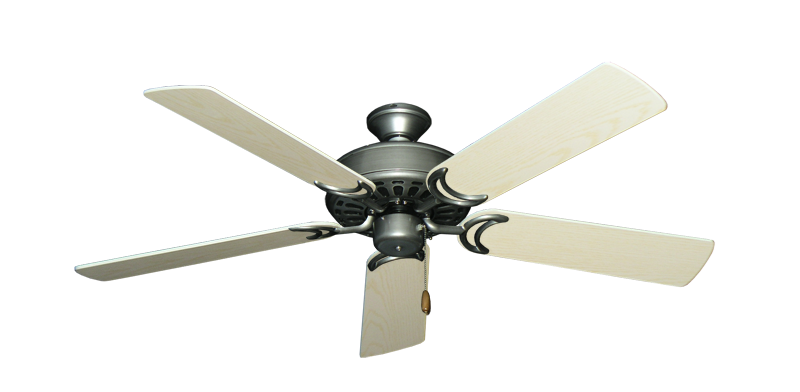Dixie Belle traditional ceiling fan in Brushed Nickel with 52 inch Pine Matte Blades