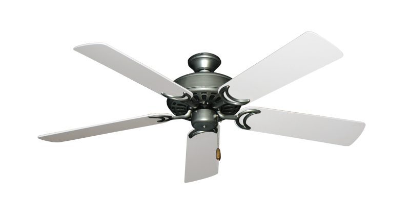 Dixie Belle traditional ceiling fan in Brushed Nickel with 52 inch Pure White Blades