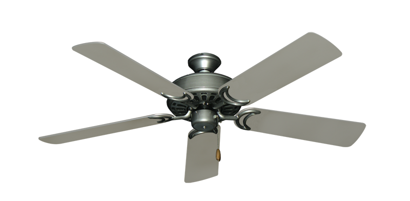 Dixie Belle traditional ceiling fan in Brushed Nickel with 52 inch Satin Steel Finish Blades
