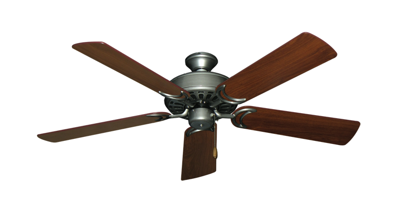 Dixie Belle traditional ceiling fan in Brushed Nickel with 52 inch Walnut Blades