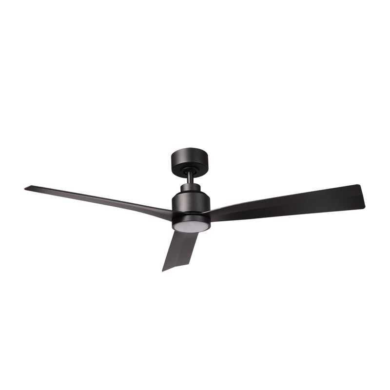 52 inch Clean Ceiling Fan with LED Light in Matte Black
