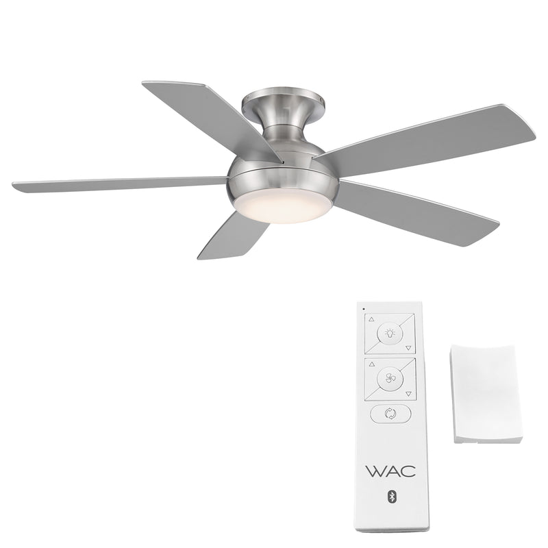 52 inch Odyssey Flush by WAC Smart Fans - Brushed Nickel with Remote