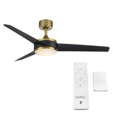 54 inch Mod by WAC Smart Fans - Soft Brass and Matte Black with Bluetooth Remote