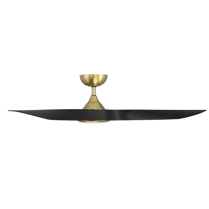 54 inch Swirl by WAC Smart Fans - Soft Brass and Matte Black Side View