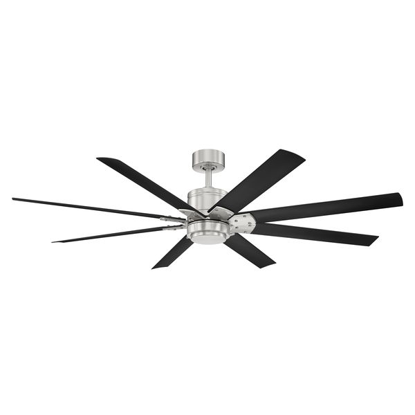 66 inch Renegade Ceiling Fan - Brushed Aluminum and Matte Black with light cover