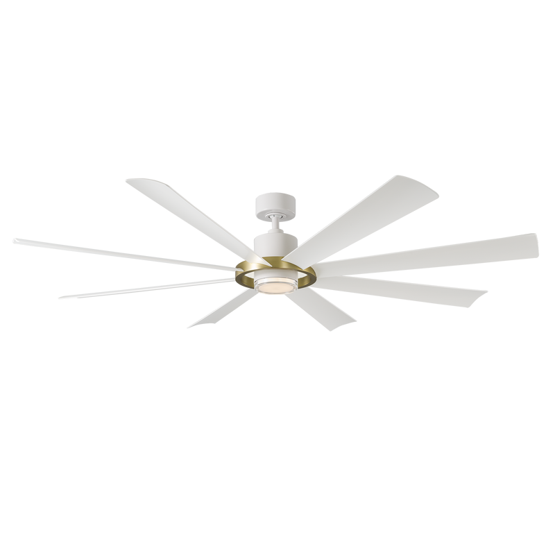 72 inch Aura Smart Fan by Modern Forms - Matte White and Soft Brass