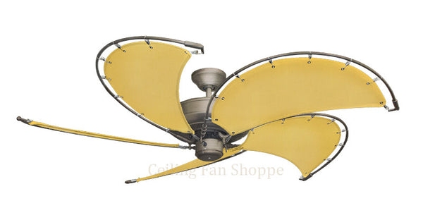 52 inch Raindance Nautical Ceiling Fan - Sunbrella Buttercup Canvas Blades