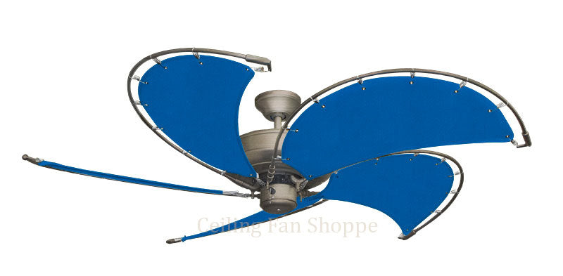 52 inch Raindance Nautical Ceiling Fan - Sunbrella Pacific Blue Canvas Blades