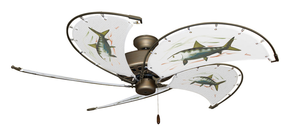 52 inch Nautical Dixie Belle Ceiling Fan - Bonefish - Game Fish of the ...