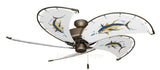 52 inch Nautical Dixie Belle Ceiling Fan - Tuna - Game Fish of the Florida Keys Custom Canvas Blades