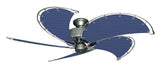 52 inch Nautical Dixie Belle Brushed Steel Ceiling Fan - Classic Blue Canvas Blades