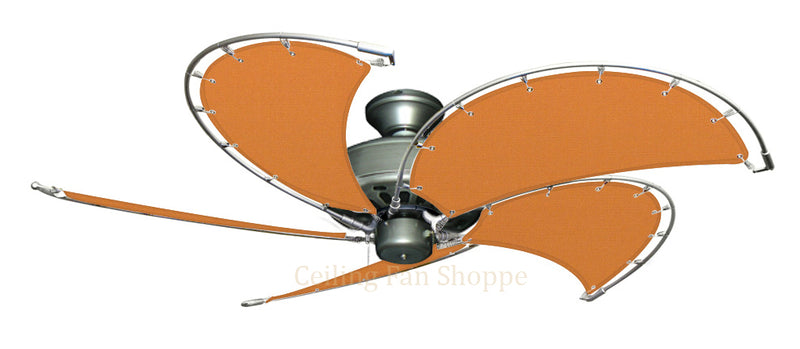 52 inch Brushed Nickel Dixie Belle Ceiling Fan - Sunbrella Tuscan Canvas Blades