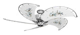 52 inch Nautical Dixie Belle Chrome Ceiling Fan - Permit - Game Fish of the Florida Keys Custom Canvas Blades