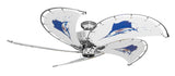 52 inch Nautical Dixie Belle Chrome Ceiling Fan - Sailfish - Game Fish of the Florida Keys Custom Canvas Blades