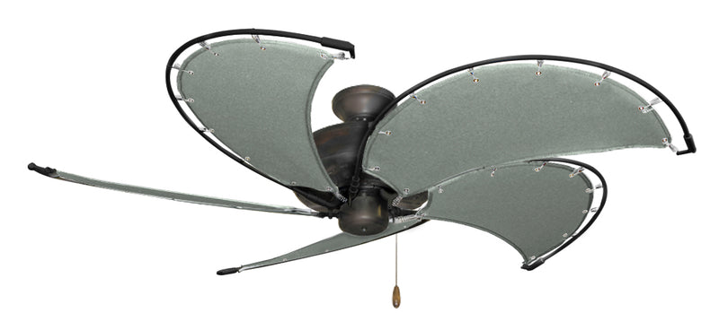 52 inch Nautical Dixie Belle Oil Rubbed Bronze Ceiling Fan - Classic Gray Canvas Blades