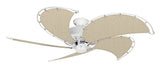 52 inch Nautical Dixie Belle Pure White Ceiling Fan - Classic Khaki Canvas Blades
